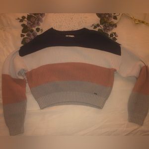 Striped Color Block Sweater Hollister Stripe Cropped